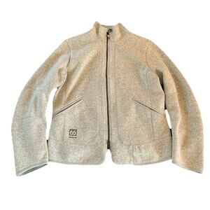 66 North Iceland Ivory Full Zip Gola Jacket Women’s XL Runs Small Wool Blend